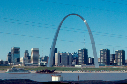 St. Louis arch in the Flood of '93 in St. Louis