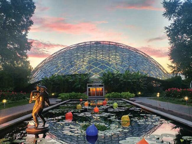 The Climatron in the sunset at Missouri Botanical Gardens