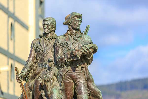 Statue of famed Missouri explorers Lewis and Clark.