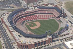 Baseball stadium, Busch Stadium in St. Louis, Missouri.