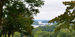 View of the Mighty Mississippi through the trees of Clarksville in the Village of Blue Rose