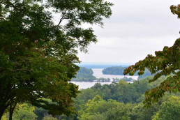 View of the Mighty Mississippi through the trees of Clarksville in the Village of Blue Rose
