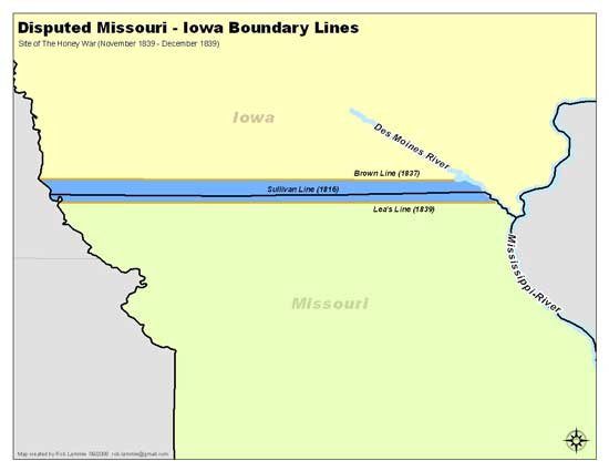 The Honey War Map Iowa Missouri Border