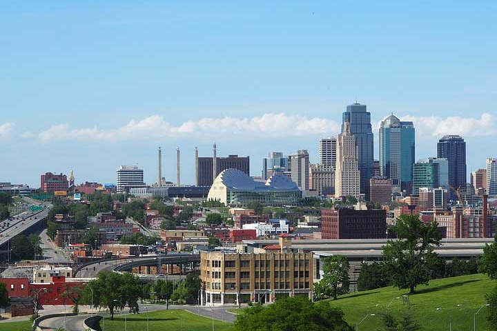 Kansas City Missouri skyline of the city