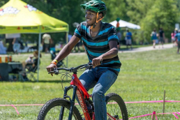 Bike Rider along side the Katy Trail at Missouri outdoor event