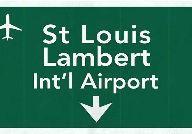 Sign for St. Louis Lambert International Airport