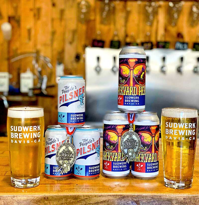 Pilsner Hero and Backyard Beer from Sudwerk Brewing Co.