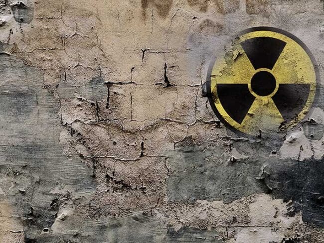 Damaged nuclear fallout shelter