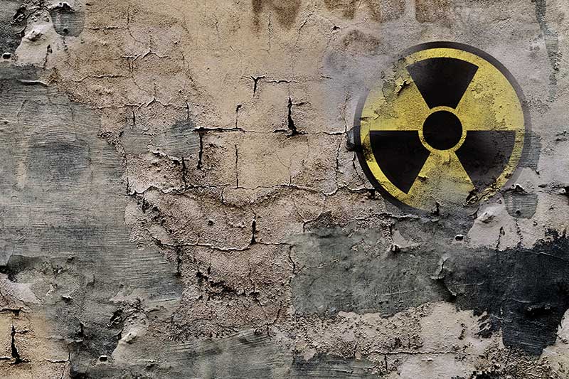 Damaged nuclear fallout shelter