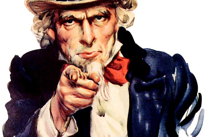 Famous Uncle Sam picture of him pointing finger