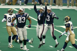Super Bowl XXXVI football St. Louis Rams New England Patriots