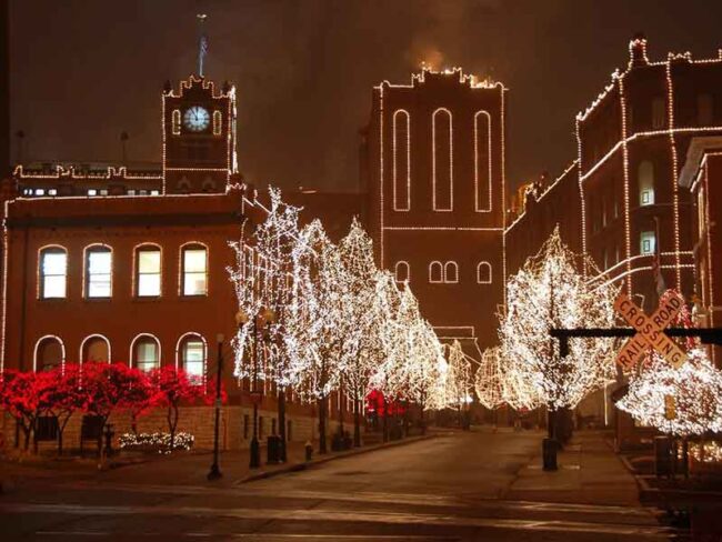 Anheuser Busch Christmas Lights Display at the Brewery in Downtown St. Louis