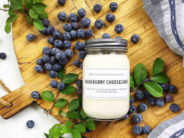 Blueberry Cheesecake candle made by local Missouri Candlemaker