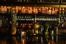 Missouri Bar setting with fresh pineapple
