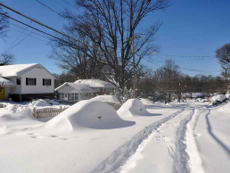 A winter storm covered a Missouri neighborhood with snow