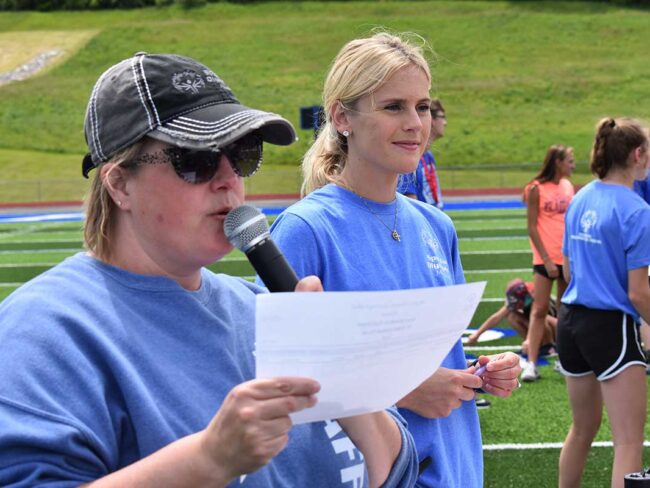Crystal Schuster and Krista Evans of the Special Olympics Missouri staff