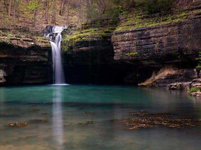 A waterfall in the Missouri Ozarks.