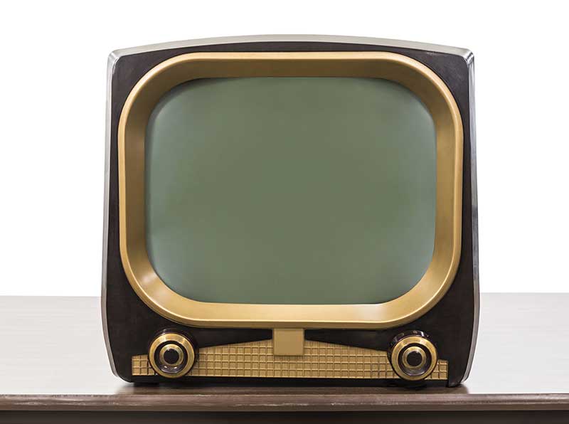 Antique television to illustrate the anniversary of television station KSD in St. Louis, Missouri. Adobe Stock image