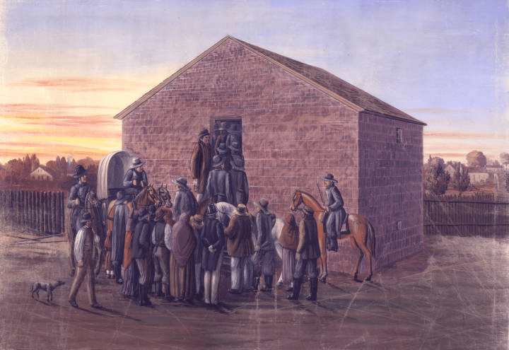 "Liberty Jail" by C.C.A. Christensen. Joseph Smith at Liberty Jail